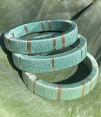Galle Fort Bangles In Glistening Teal - Set Of Three