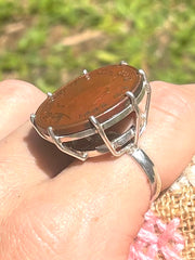 Vintage Coin Silver Ring - Authentic English Pence c. 2001 - Ring Made In Sri Lanka