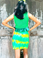 The Choli Skirt In Tie Dye & Hot Pink - Lanka Tropicana & Up-Cycled Collection