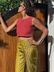 Jojo Mauve Crop - Upcycled - Golden Retro Riviera Collection