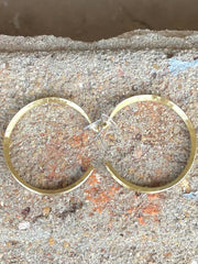 Bobo Textured Golden Brass Hoops