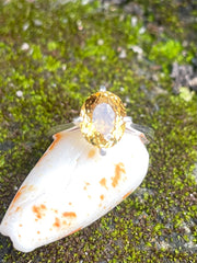 Yellow Citrine & .925 Silver Ring - Made In Sri Lanka - Kalumali Design