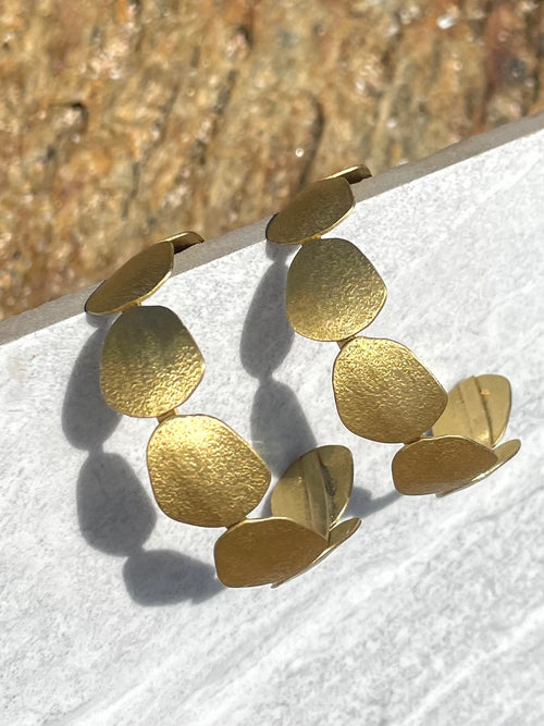Bobo Circle Golden Brass Hoops