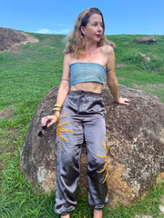 The Saint Soleil Pant - Vintage Silk - Golden Retro Riviera Collection
