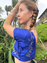 The Saila - Spiral Embroidered Saree Top - Up-Cycled Collection