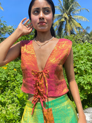 The Parvati Set - Up-Cycled Vintage Silk Saree - Made In Sri Lanka