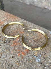 Bobo Textured Golden Brass Hoops