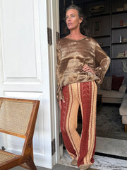 Seventies Sol Crochet Pants - Iresha Made In Disco Dunes Color- Golden Retro Riviera Collection