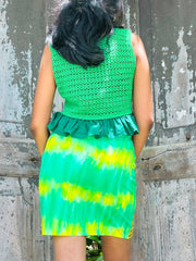 The Choli Skirt In Tie Dye & Hot Pink - Lanka Tropicana & Up-Cycled Collection