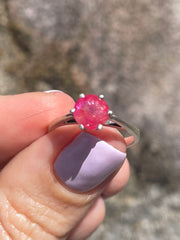 Sri Lankan Ruby & Silver Ring - Made In Sri Lanka