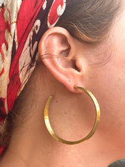 Bobo Textured Golden Brass Hoops