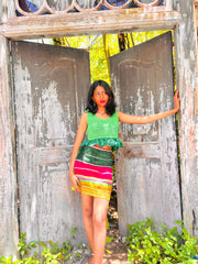 The Choli Skirt In Tie Dye & Hot Pink - Lanka Tropicana & Up-Cycled Collection