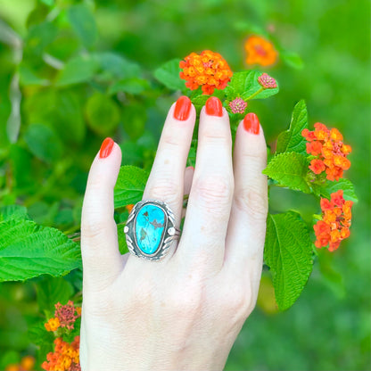 Vintage Native American Silver And Turquoise Ring