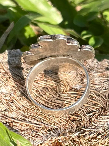 Vintage Native American Silver And Turquoise Pinky Ring