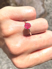 Sri Lankan Ruby & Silver Ring - Made In Sri Lanka