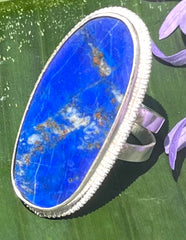 Sri Lankan Lapis & Silver Ring - Made In Sri Lanka