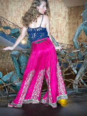 The Bobo Pant - Vintage Silk  Saree - Lanka Tropicana & Up-Cycled Collection