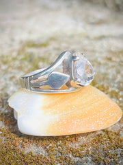 Vintage White Spinel & Silver Ring