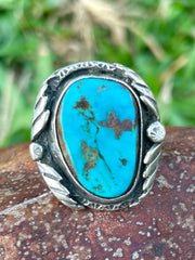 Vintage Native American Silver And Turquoise Ring