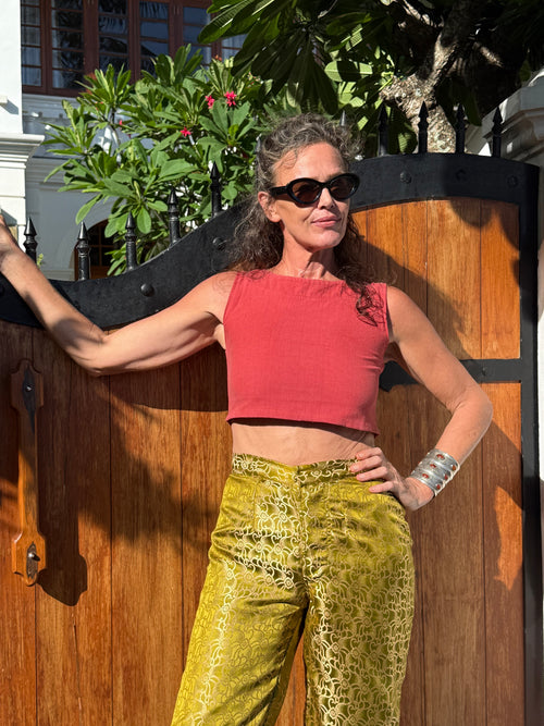 Jojo Mauve Crop - Upcycled - Golden Retro Riviera Collection