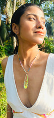 BoBo Crystal & Sterling Silver Wrap Necklace With Seed Beads - Made In Sri Lanka
