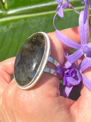 Sri Lankan Labradorite & Silver Ring - Made in Sri Lanka
