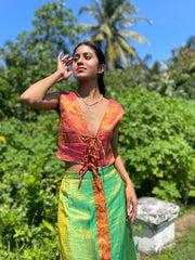 The Parvati Set - Up-Cycled Vintage Silk Saree - Made In Sri Lanka