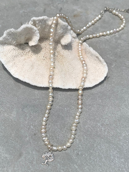 Pearl Necklace - 100% Genuine Pearls & .925 Silver