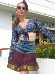The Stevie- Sri Lankan Batik Tie Crop Top