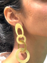 Bobo Gold Brass Dangle Hoops