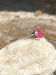 Sri Lankan Ruby & Silver Ring - Made In Sri Lanka