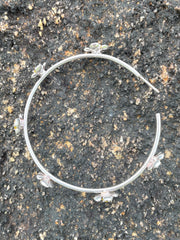 Frangipani Hoops In Silver & American Diamond - Made In Sri Lanka