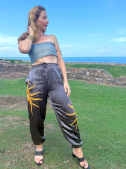 The Denim Bando Top - Upcycled Denim - Golden Retro Riviera Collection