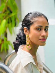 Bobo Gold Brass Dangle Hoops