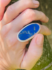 Sri Lankan Lapis & Silver Ring - Made In Sri Lanka