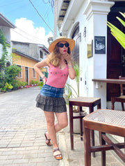 Vintage Bodysuit With Shakira Hand Embroidery - Up-Cycled Collection