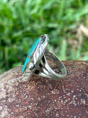 Vintage Native American Silver And Turquoise Ring
