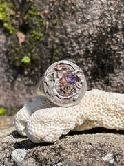 Starlight Ring - Molten Silver & Glass Fusion - Wendy Leherissey Design