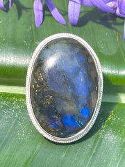Sri Lankan Labradorite & Silver Ring - Made in Sri Lanka