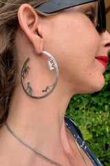 Yala Animal Hoops In Silver - Made In Sri Lanka