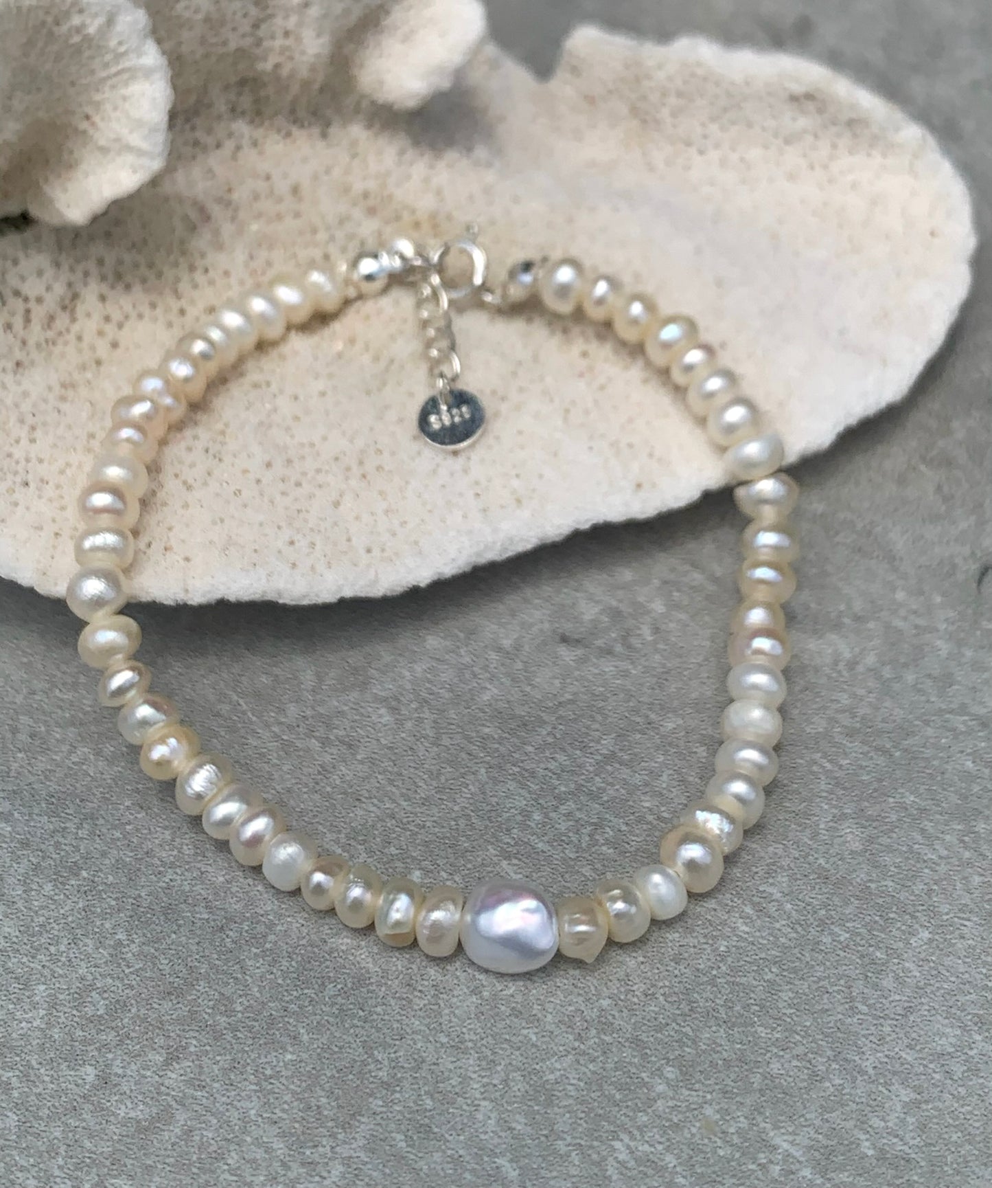 Pearl Bracelet - 100% Genuine Pearls & .925 Silver