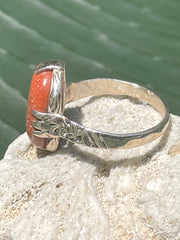 Vintage Afghan Goldstone & Sterling Silver Ring
