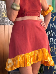 The Carmen Skirt - Upcycled - Golden Retro Riviera Collection