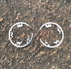 Yala Animal Hoops In Silver - Made In Sri Lanka