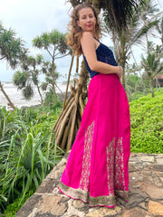 The Bobo Pant - Vintage Silk  Saree - Lanka Tropicana & Up-Cycled Collection
