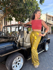 Jojo Mauve Crop - Upcycled - Golden Retro Riviera Collection