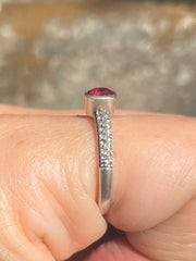 Sri Lankan Garnet & Silver Ring - Designed & Handmade by Kalumali