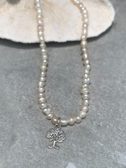 Pearl Necklace - 100% Genuine Pearls & .925 Silver