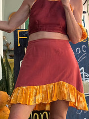 The Carmen Skirt - Upcycled - Golden Retro Riviera Collection