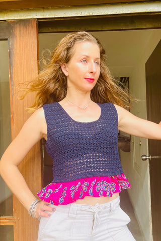 The Senu Embroidered Skort - Lanka Tropicana & Up-Cycled Collection